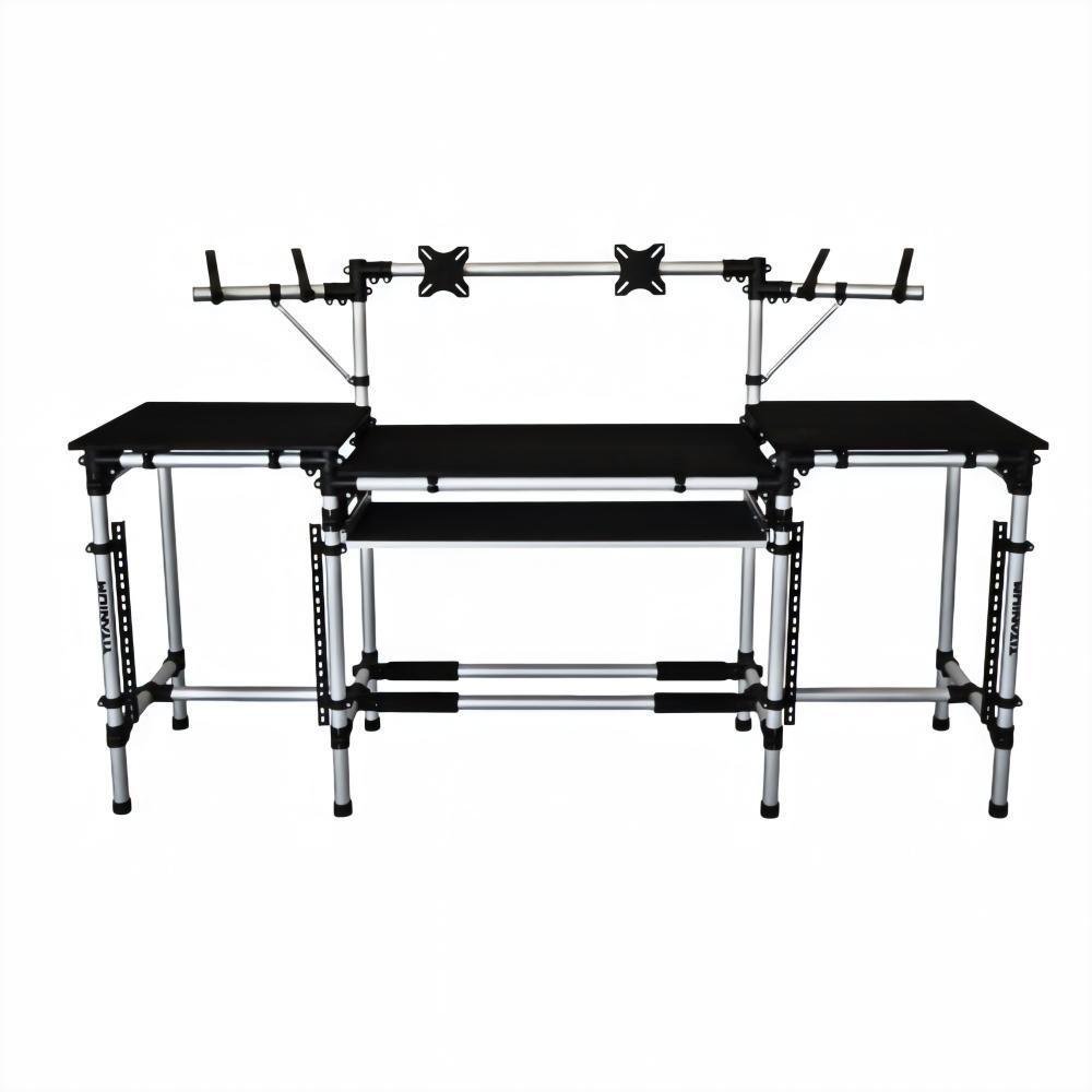 Suporte Profissional Linear Titanium Racks Rav-l Ideal Para Teclado, Controladora, Mixer, Cdjs, Monitor De Lcd, Periféricos 19´´ Entre Outros