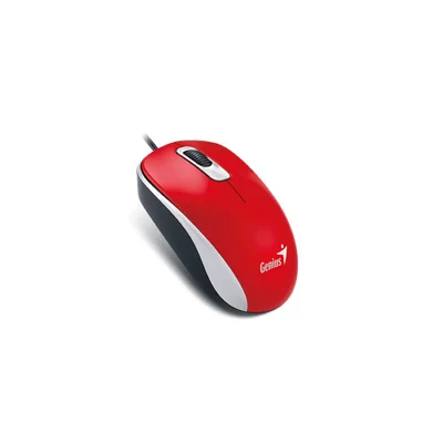 Mouse Genius Dx-110 USB, Vermelho, Cabo 1,5m e 1000dpi