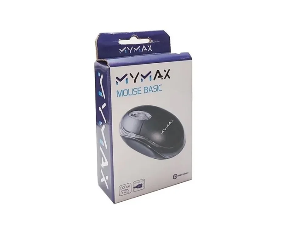 Mouse Óptico Mymax Basic Neon, Usb, 800DPI, Preto