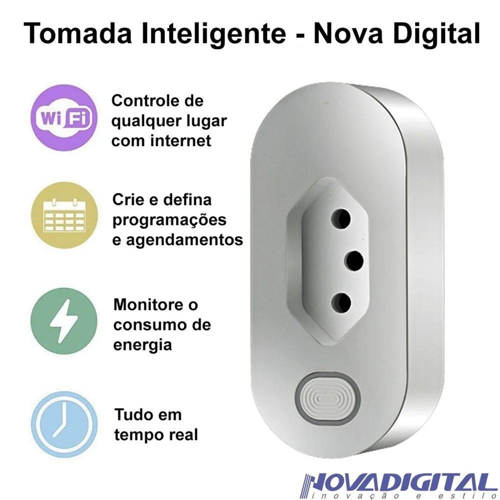 Imagem 5 de 5 do produto Plug Tomada Inteligente Nova Digital Smart Tomada Wifi 16a