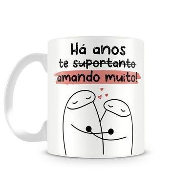 Caneca meme boneco palito te amo mas.