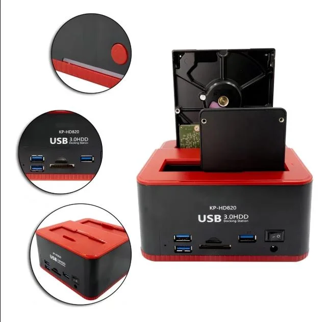 Dock Station Knup, Case Para HD Sata, Pendrive SD, USB 3.0 - Kp-HD820 Dock Station Knup, Case Para HD Sata, Pendrive SD, USB 3.0 - Kp-HD820