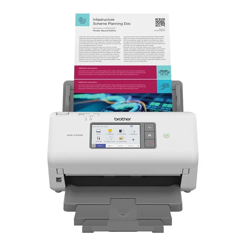 Scanner Brother Profissional, De Mesa, Com WIFI  - Ads-4700w