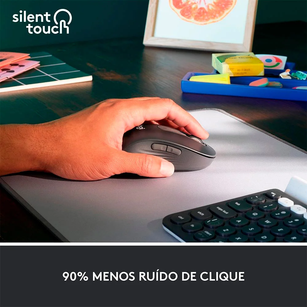 Imagem 5 de 5 do produto Mouse sem fio Logitech Signature M650L, Bluetooth, USB, Para Canhoto, Grafite