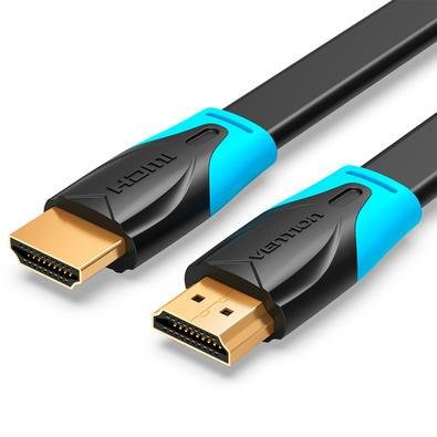 Cabo HDMI Vention, Flat 2.0, 4k, Gamer Monitor, Pc, Ps4, Xbox - 5m