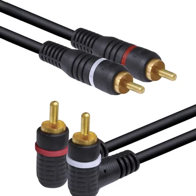 Cabo 2 Rca X 2 Rca 90o Uso Audio Profissional 5 Metros - L22m