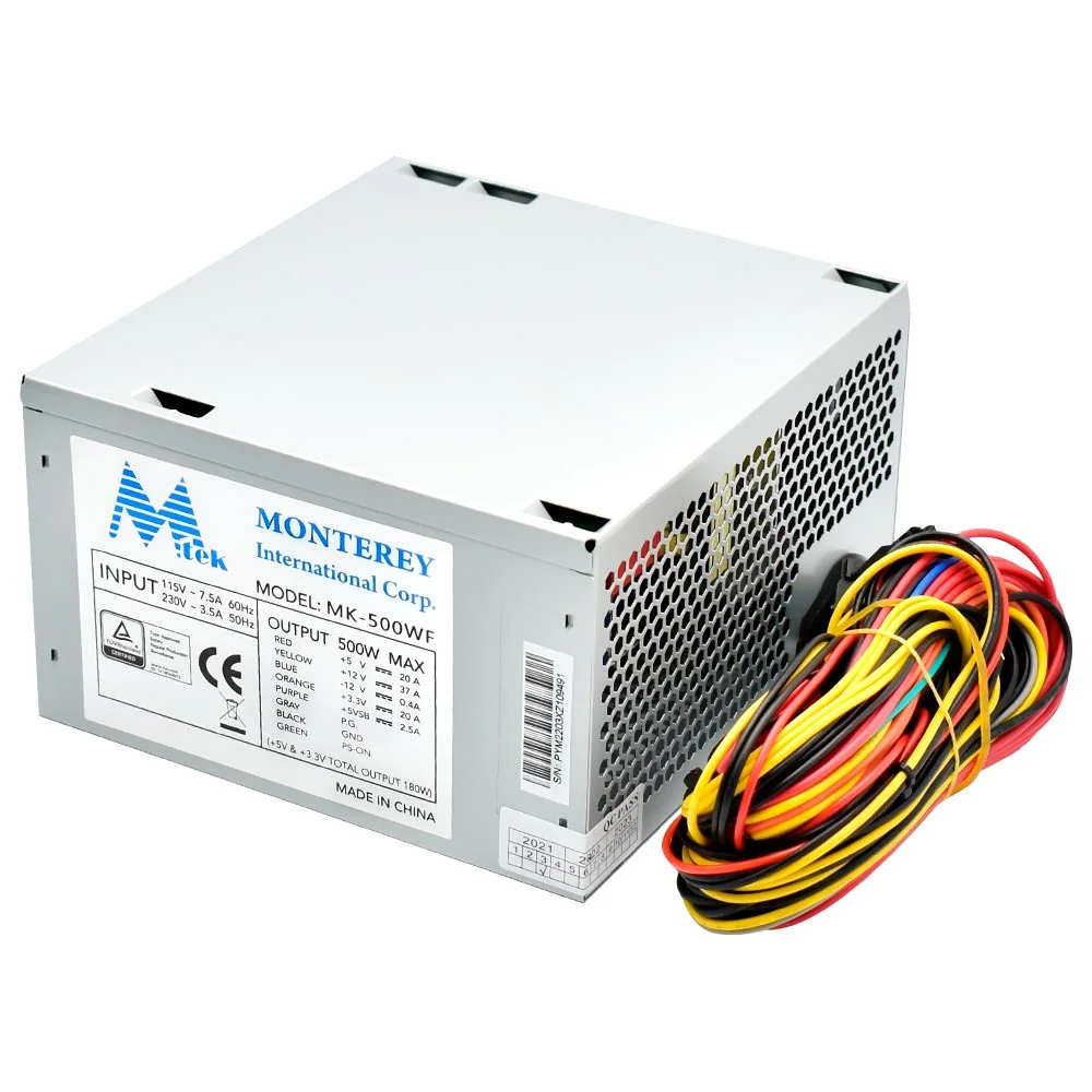 Fonte Mtek Monterey, 500w, 110/220, Branco - mk-500wf