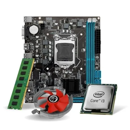 Kit Upgrade Powerpc: Placa Mãe H61 + Processador I3 3220 + Memória 16 GB DDR3 + Cooler Kit Upgrade Powerpc: Placa Mãe H61 + Processador I3 3220 + Memória 16 GB DDR3 + Cooler