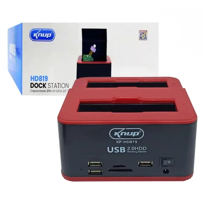 Dock Station Case Knup Kp-HD819 Para HD Sata Pendrive Sd USB 2.0