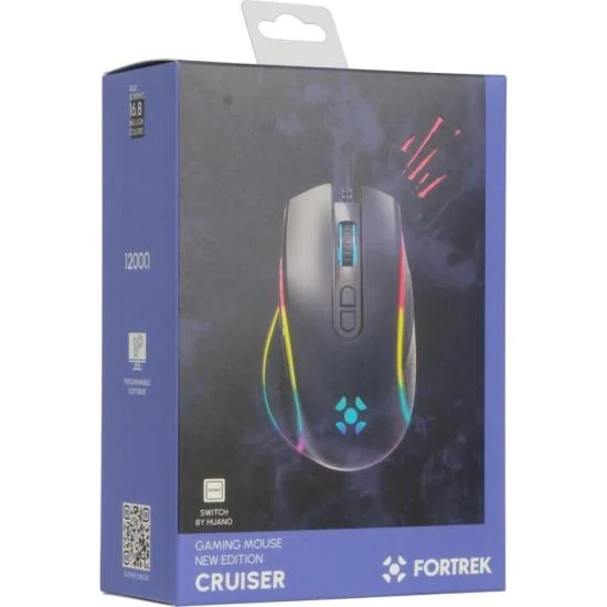 Imagem 5 de 5 do produto Mouse Gamer Fortrek Cruiser New Edition, RGB, 12000 DPI, 7 Botões, Preto