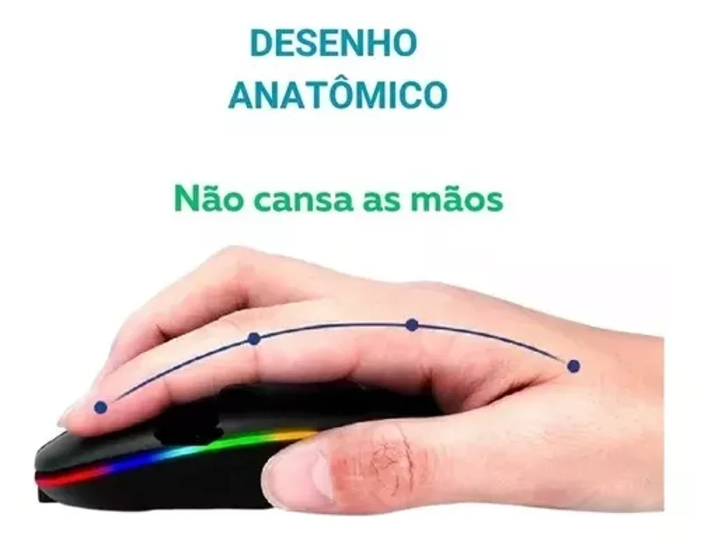Imagem 2 de 2 do produto Mouse Sem Fio Bluetooth Wireless Recarregável E-1300 Pro Branco