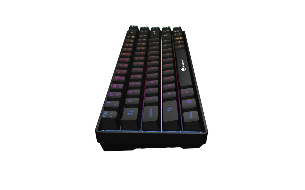 Imagem 2 de 5 do produto Teclado Gamer Evolut Eg211, Led Backlight Rainbow 60% Fay, USB, Preto