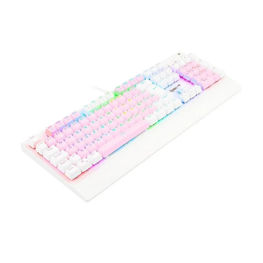 Imagem 5 de 5 do produto Teclado Mecânico, Redragon Kala, Switch Marrom Pt - Rosa, Branco