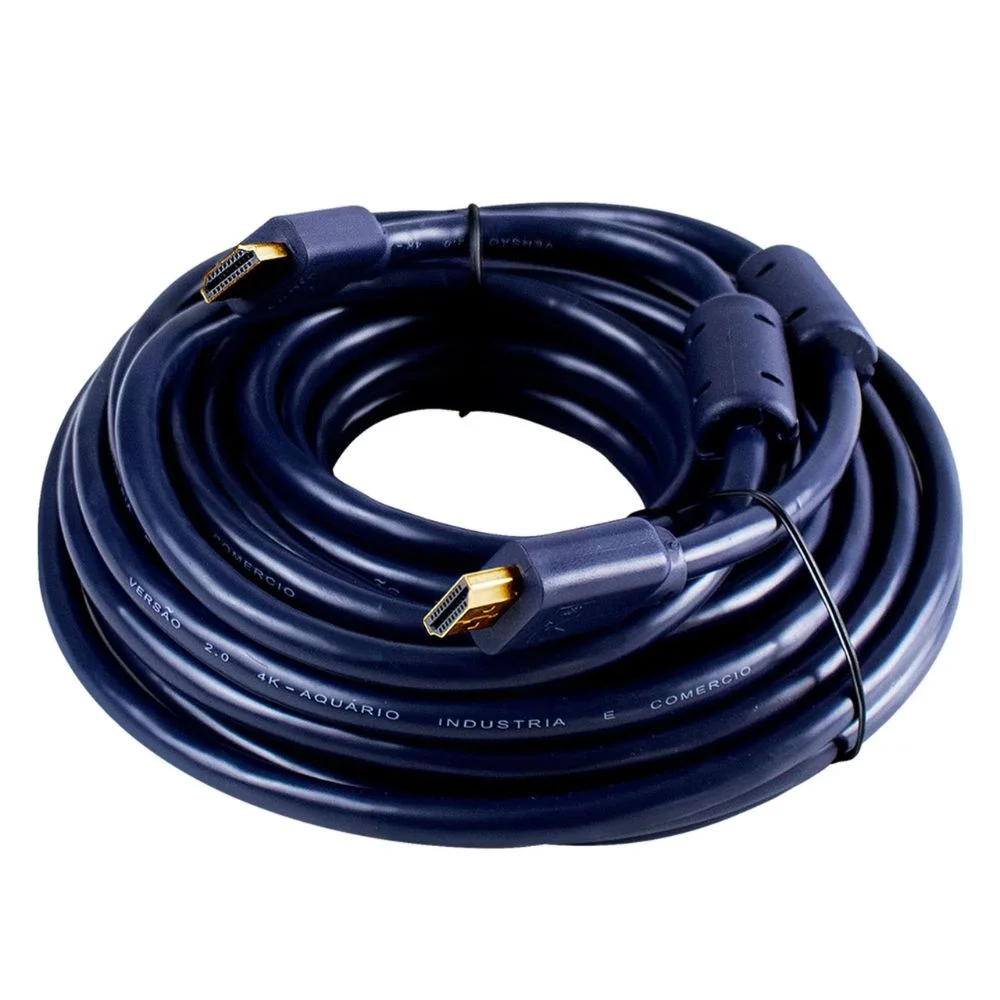 Imagem 4 de 4 do produto Cabo HDMI Aquario 2.0 4k 3d 19 Pinos 10 Metros - 4k10