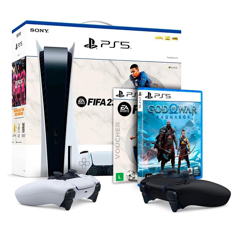 Console Playstation 4 + God of war ragnarok + 2 Controles Sem Fio