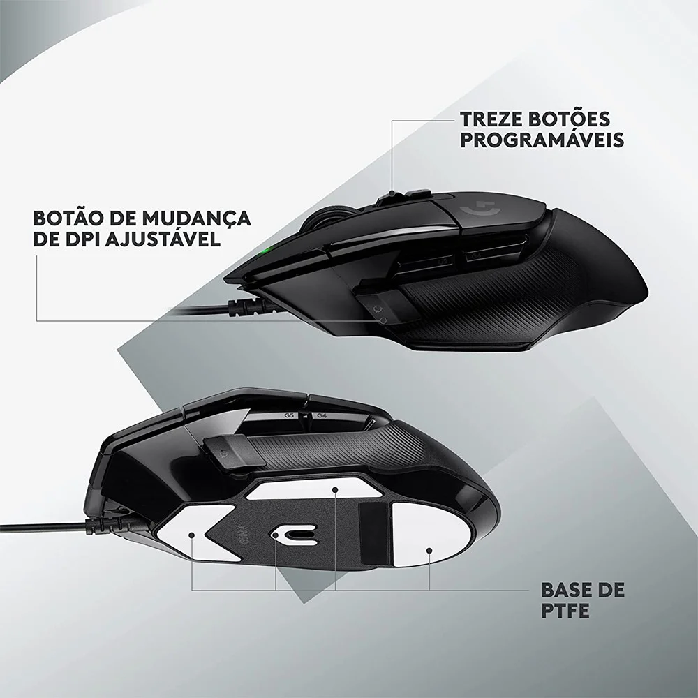 Mouse Gamer Logitech Preto KaBuM