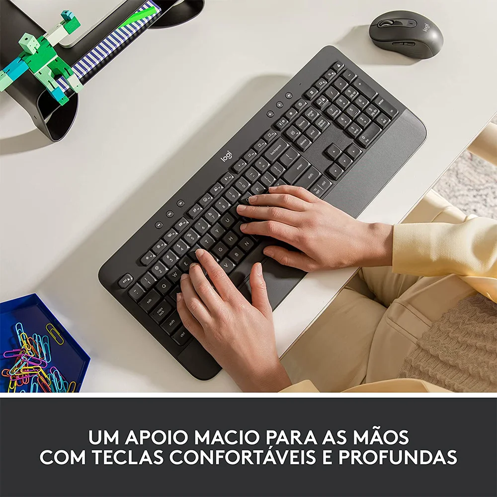 Imagem 2 de 5 do produto Teclado Sem Fio Logitech Signature K650, Bluetooth, Usb Preto Us - 920-010911