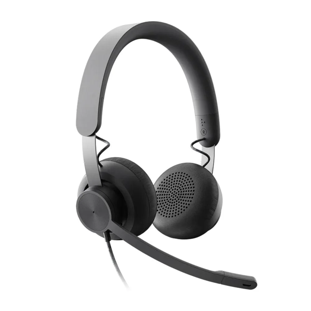 Imagem 2 de 5 do produto Fone De Ouvido Com Fio Logitech, Zone E Com Cancelamento De Ruído, preto-981-000871