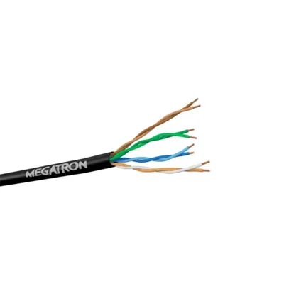 Cabo De Rede Megatron Cftv Alarme 24awg Ultra Alarm 4 Pares Preto, 2790, Caixa Com 300 Metros