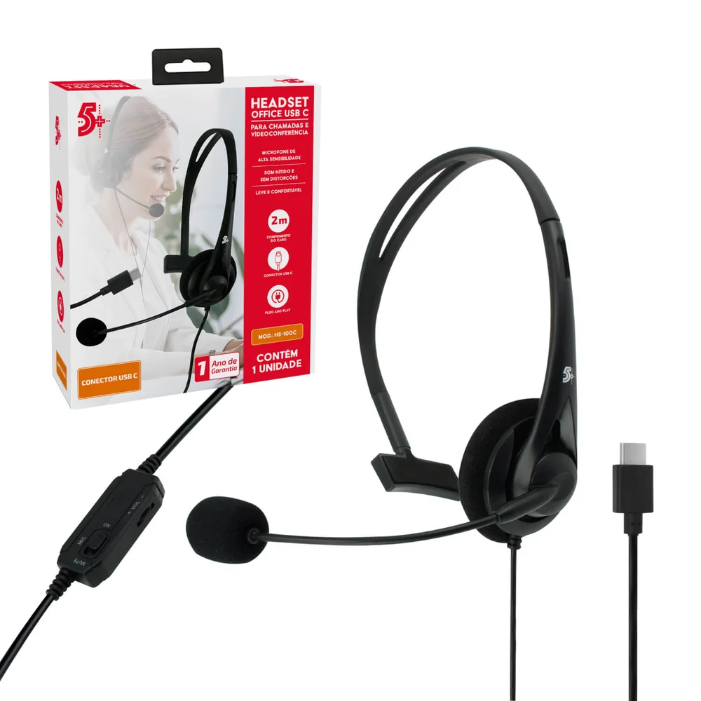 Imagem 3 de 5 do produto Headset Office Equipe 2000 5+ 015-0102 Para Telefone E Computador USB-C