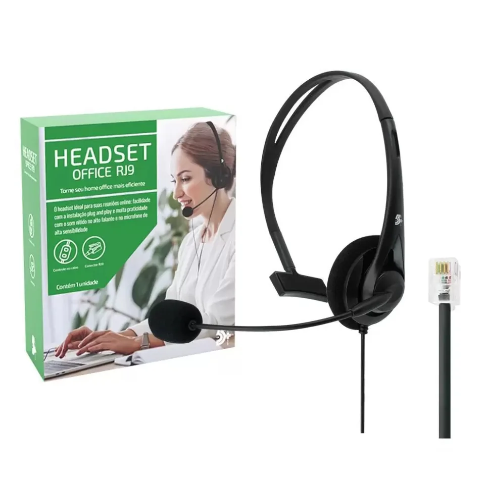 Imagem 2 de 5 do produto Headset Office Equipe 2000 5+ 015-0100, Com Conector Rj9 Para Telefone