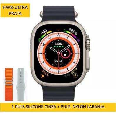 Smartwatch Ultra8 Série 8 Esportivo NFC, 45mm, Prata