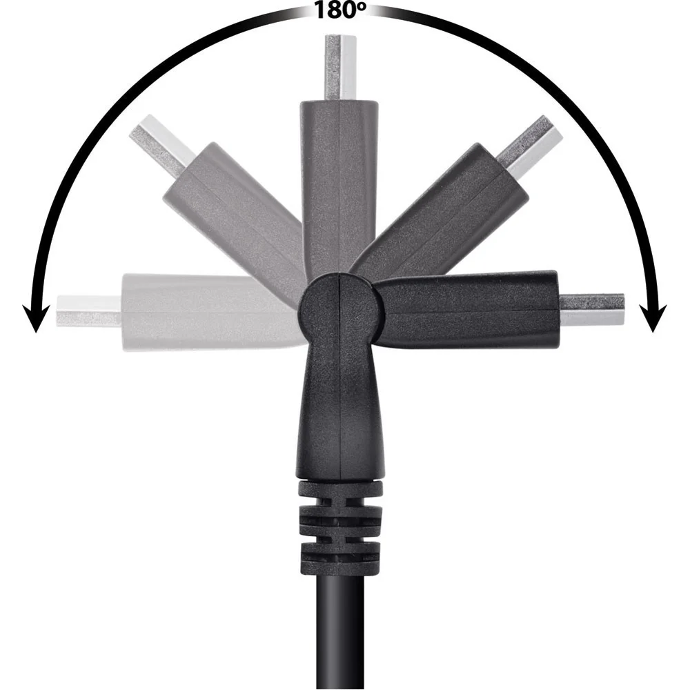 Imagem 2 de 4 do produto Cabo HDMI Macho X HDMI Macho 1.4v, 3 Metros, 2 Conectores 180 Graus, 19 Pinos Ha180-3