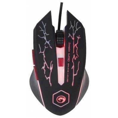 Mouse Marvo Gamer M110 Bk Wired, 6 Botões, 2400 DPI Led 4 Cores