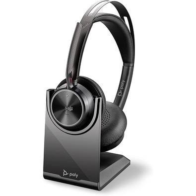 Headset Sem Fio Poly Empresarial Voyager Focus 2, Bluetooth, USB-A, Teams, Com Base - 213727-02
