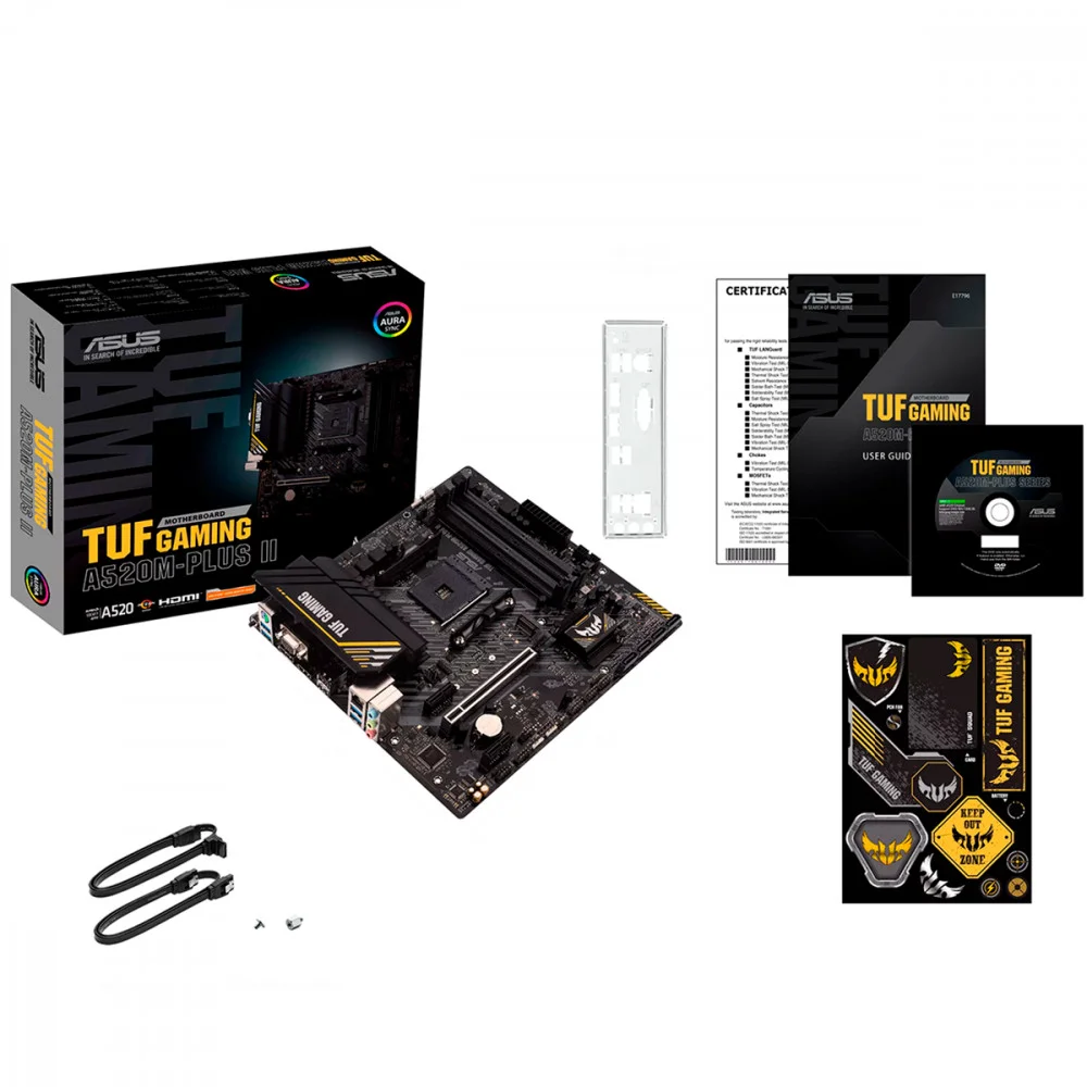 Imagem 3 de 5 do produto Placa Mãe Asus TUF Gaming A520M PLUS II, AMD AM4, 4x Slots DDR4, USB 3.2, Slot M.2 NVMe - Micro ATX