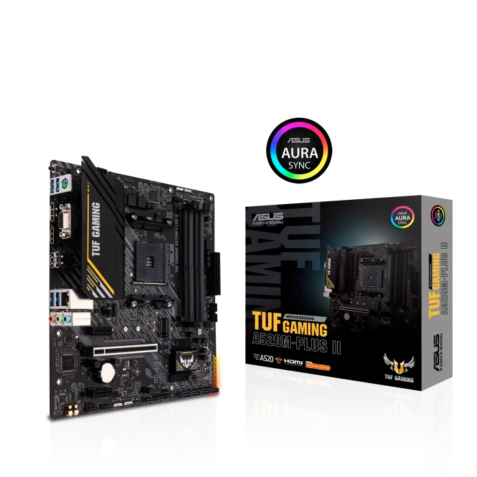 Imagem 5 de 5 do produto Placa Mãe Asus TUF Gaming A520M PLUS II, AMD AM4, 4x Slots DDR4, USB 3.2, Slot M.2 NVMe - Micro ATX