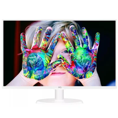 Monitor HQ 19.5HQ-LED+, 19.5 LED Widescreen, 75hz, 1600x900, HDMI e VGA, VESA, Ajuste De Inclinação, Branco