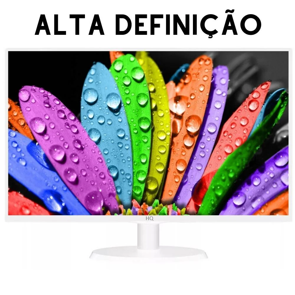 Monitor HQ 19.5HQ-LED+, 19.5 LED Widescreen, 75hz, 1600x900, HDMI e VGA, VESA, Ajuste De Inclinação, Branco