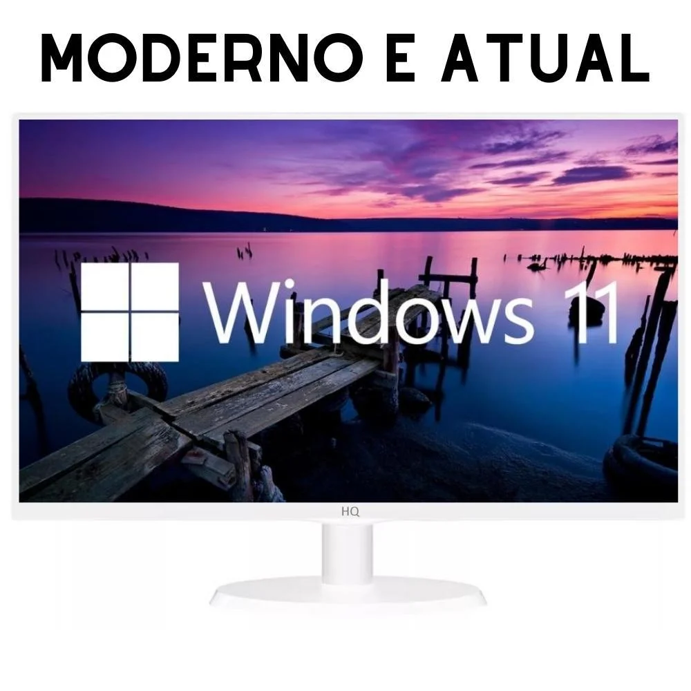 Monitor HQ 19.5HQ-LED+, 19.5 LED Widescreen, 75hz, 1600x900, HDMI e VGA, VESA, Ajuste De Inclinação, Branco