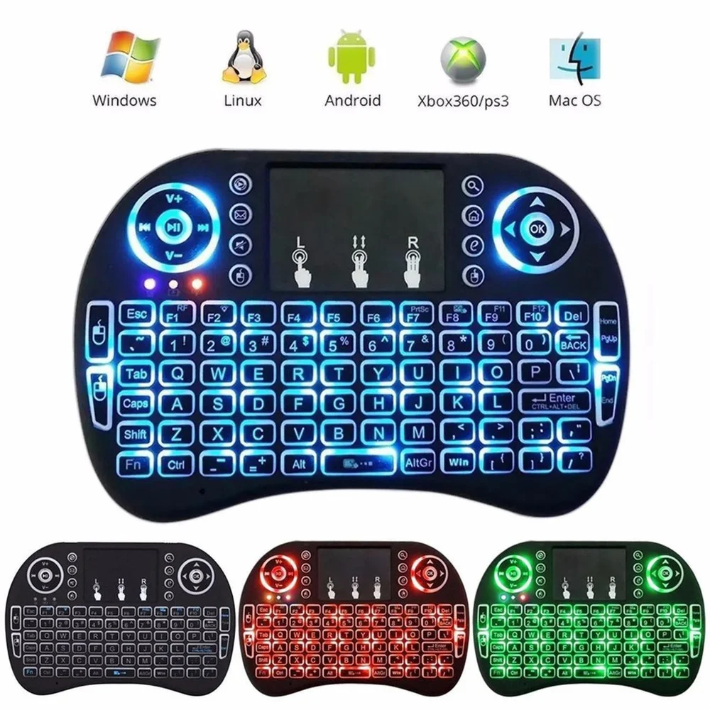 Imagem 2 de 2 do produto Mini Teclado, Keyboard, Sem Fio, Wireless Iluminado Luz Led - K01