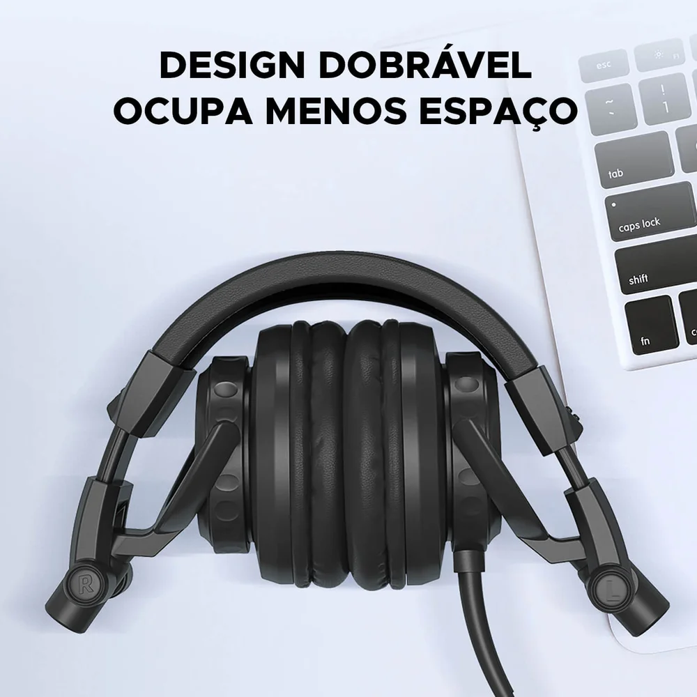 Imagem 3 de 5 do produto Headphone Maono Estúdio Drivers, Cabo de 3 Metros, Retrátil, P2, Preto - Au-mh501