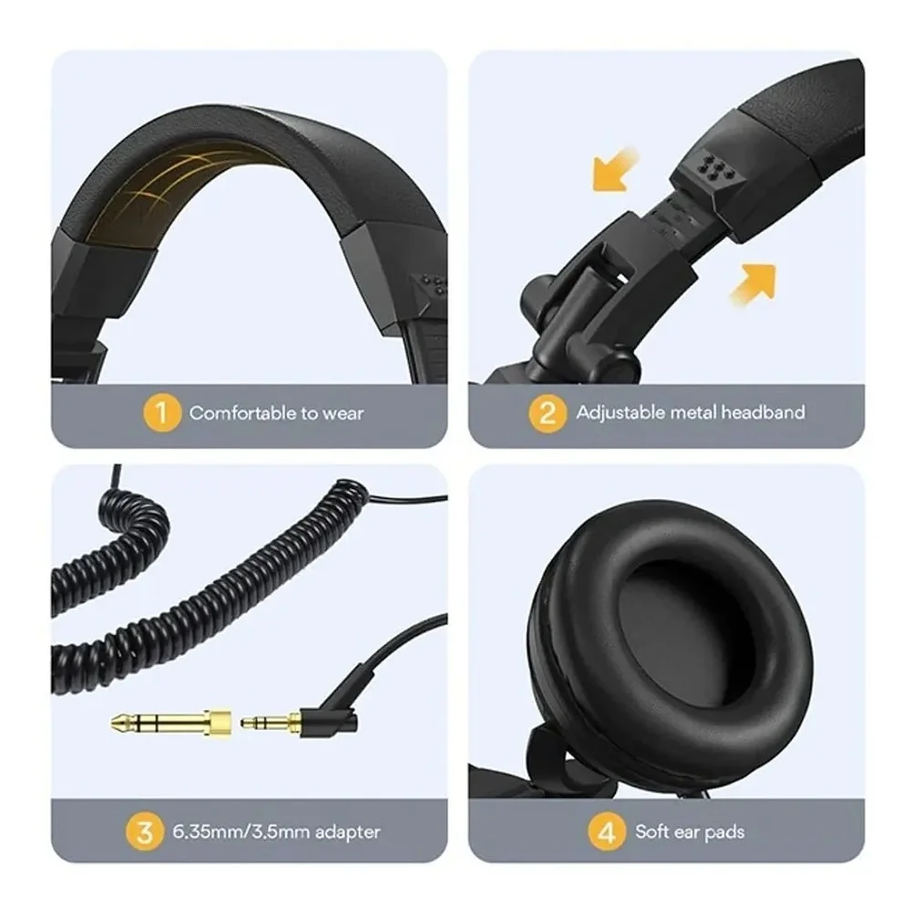 Imagem 4 de 5 do produto Headphone Maono Estúdio Drivers, Cabo de 3 Metros, Retrátil, P2, Preto - Au-mh501