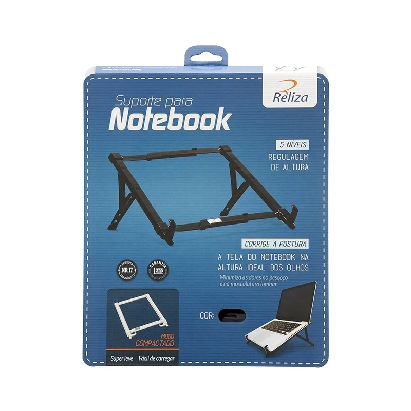 Imagem 2 de 5 do produto Suporte Realiza, Para Notebook, Ergonômico, Regulável  - Preto