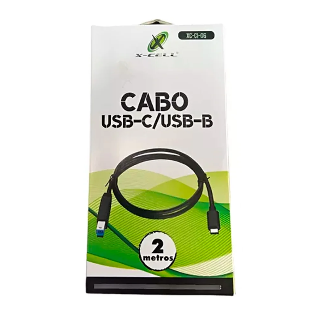 Imagem 4 de 4 do produto Cabo Para Impressora USB Tipo C X USB B Macho, Xcell, 2m, 480Mbps