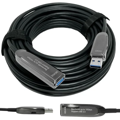 Cabo Extensão USB 3.0 Repetidor Fibra Óptica De 20 Metros