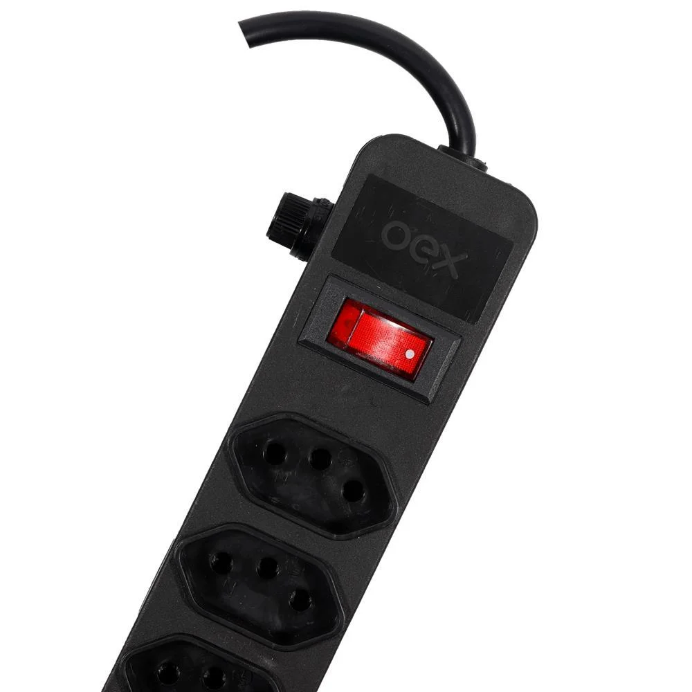 Imagem 3 de 5 do produto Filtro De Linha Oex Tm104, Régua Extensão, 6 Entradas, 1.5M, Preto