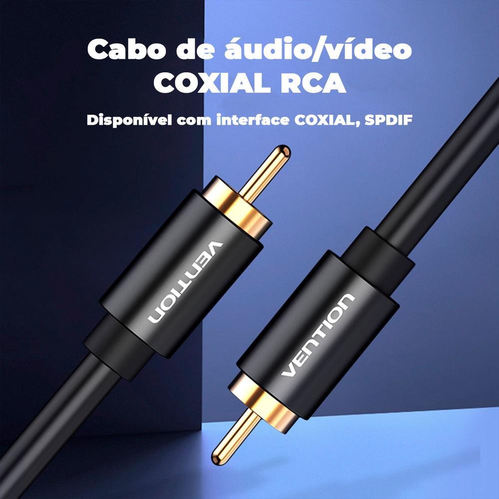 Imagem 2 de 5 do produto Cabo Coaxial Rca Audio, Video, Digital Tv, Vention Spdif, 1.5m
