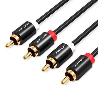 Cabo Audio 2 Rca Macho, Vention, Dj, Blindado, Cobre Som, 2m