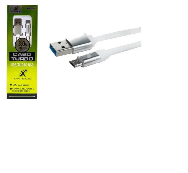 Imagem 2 de 3 do produto Cabo De Dados  X-cell Xc-cd-15 Turbo USB/micro 3.0a 2 Metros USB