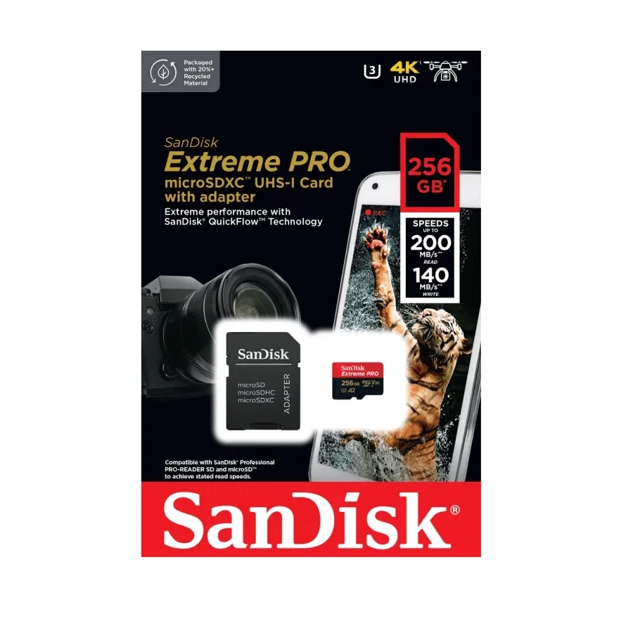 Imagem 3 de 5 do produto Cartão de Memória Sandisk Extreme Pro, 256GB, Microsdxc - Sdsqxcd-256g-Gn6ma