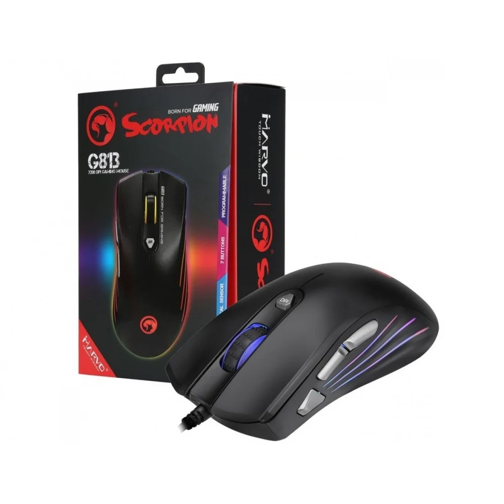 Imagem 4 de 4 do produto Mouse Gamer Marvo G813, 7200 DPI 7 Botões LED RGB Rainbow