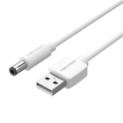 Cabo Energia Vention Alimentação, 3Ah, 1.5M, USB A Para DC 5.5mm