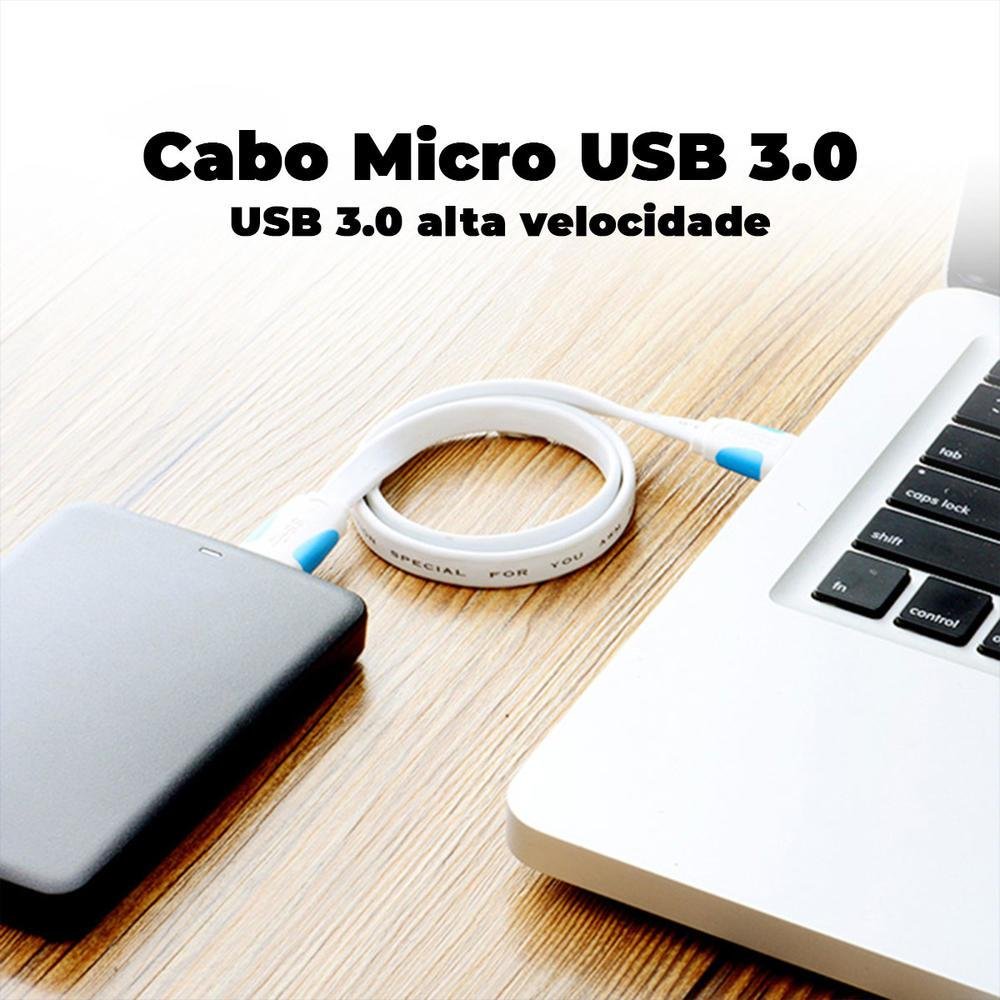 Imagem 4 de 5 do produto Cabo Vention Micro USB B 3.0, 1M, P/ HD Externo E Tablet Samsung