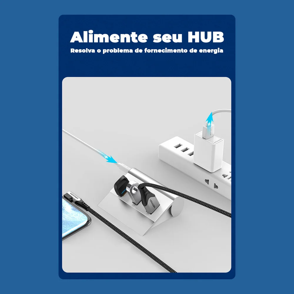 Imagem 3 de 5 do produto Cabo Energia Vention Alimentação, USB A Para DC 5.5mm, 3Ah, 1M