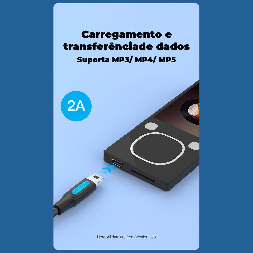 Imagem 4 de 5 do produto Cabo Vention USB C Para Mini USB 2.0, 2M, Câmera / Notebook